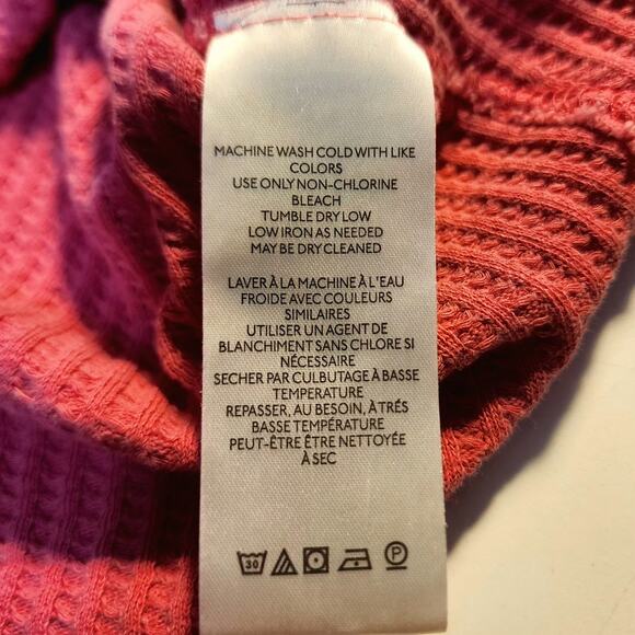 Anthropologie We the Free Top Womens L Roll with it Thermal Waffle knit cozycore - Picture 4 of 7